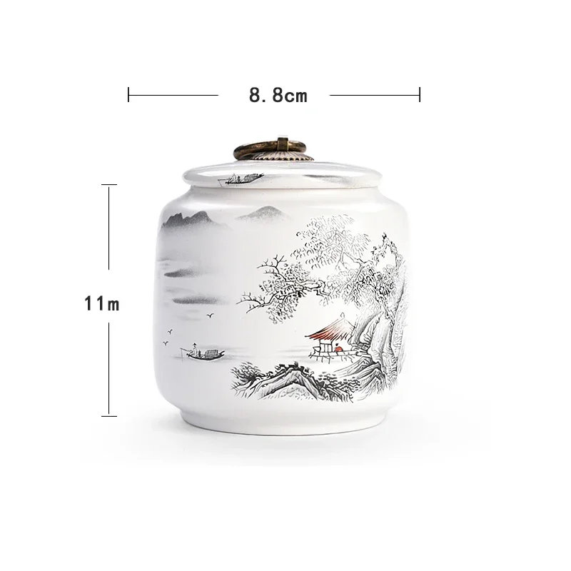 Household Sealed Tea Box Ceramic Storage Jar With Lid