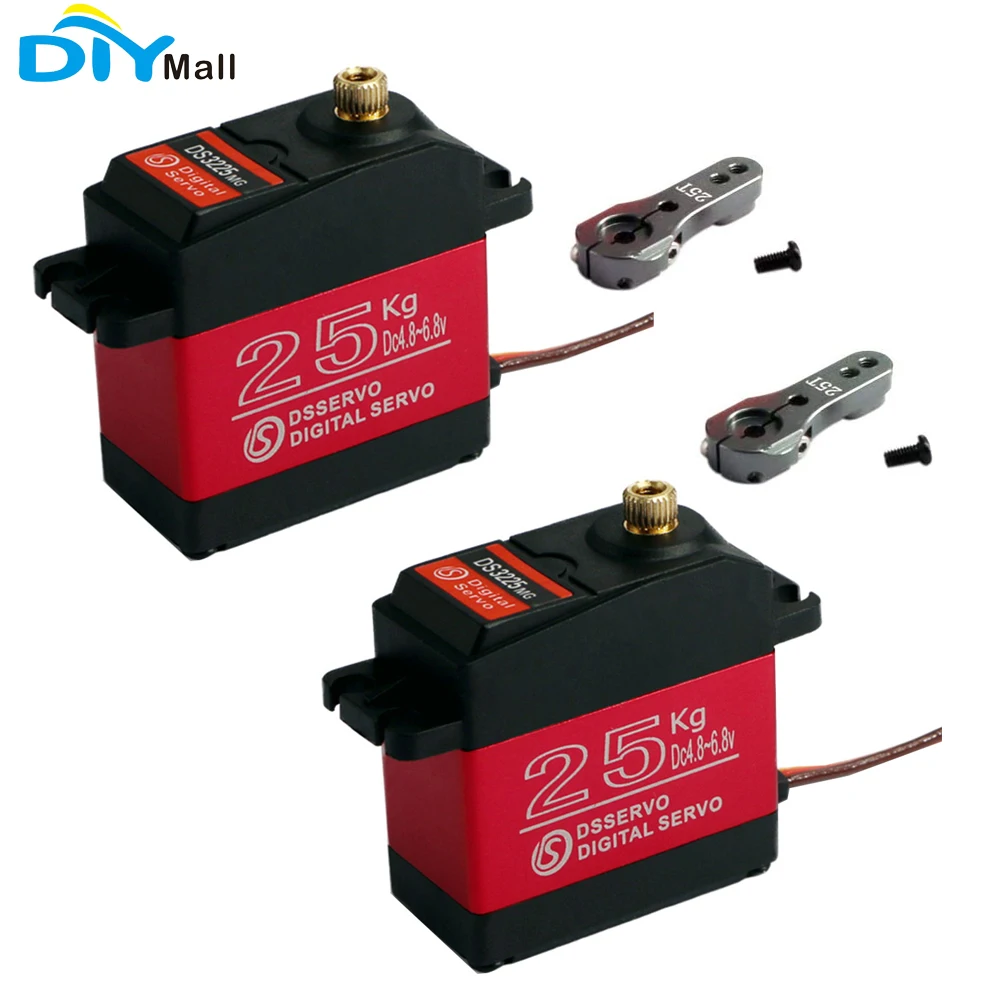 

2Pcs DS3225 25KG Digital RC Servo High Torque Waterproof Full Metal Gear DSServo Motor for 1/8 1/10 Baja Car RC Crawler