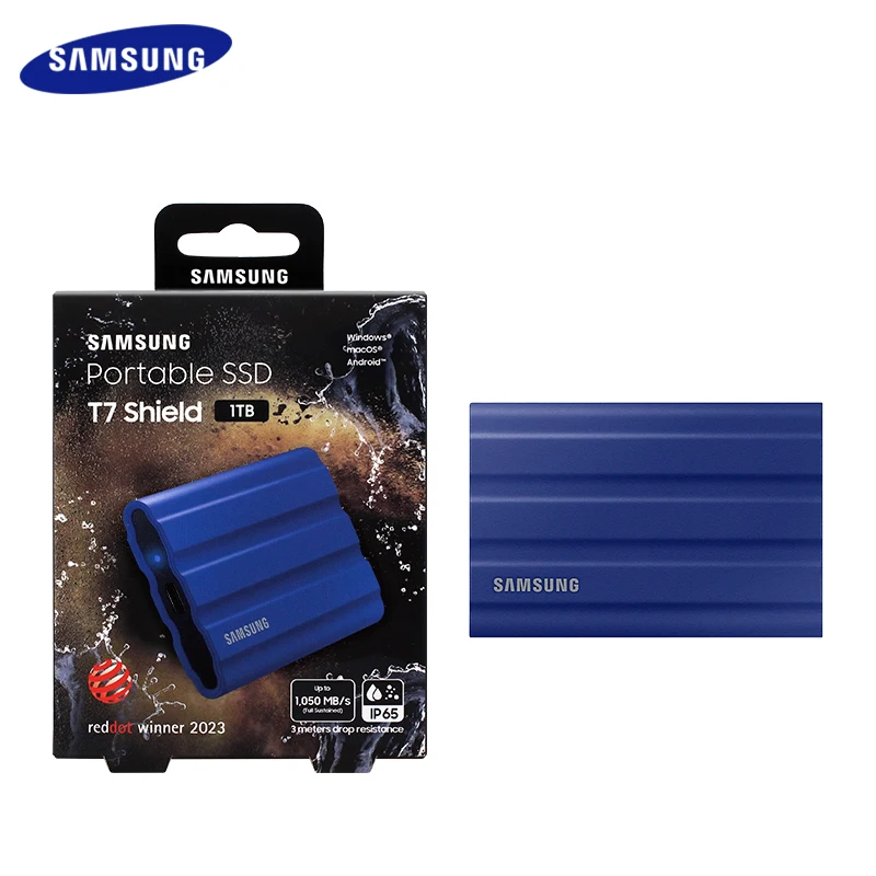 Портативный SSD-накопитель SAMSUNG 1 ТБ, USB 3,2 Gen 2 Type C, внешний твердотельный накопитель PSSD T7, экран для настольного ноутбука, 100% оригинал