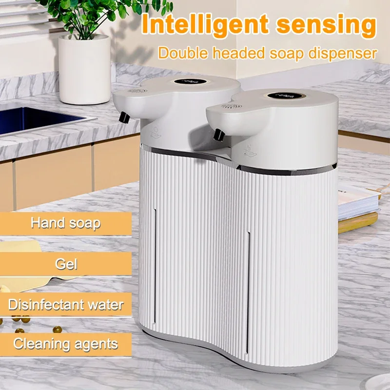 350ml 2 Outlet Automatic Foaming + Liquid Soap Dispenser Infrared Sensor USB Rechargeable Sanitizer Dispenser Wall Mounted IPX5