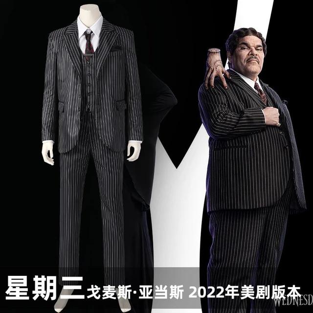 TV Wednesday Addams Cosplay Gomez Addams Costume MEN's Gomez Addams striped  suit vest cosplay costume