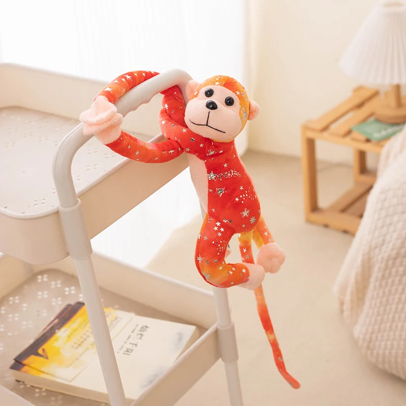 Cute Colorful Long Arms Monkey Plushie Doll Kawaii Stuffed Animal Adorable Monkeys Plush Toys Soft Kids Toy Home Decor Girl Gift 40cm adorable long ears rabbit plush toys stuffed bunny animal dolls soft baby kids sleep appease gifts for kids girls игрушки