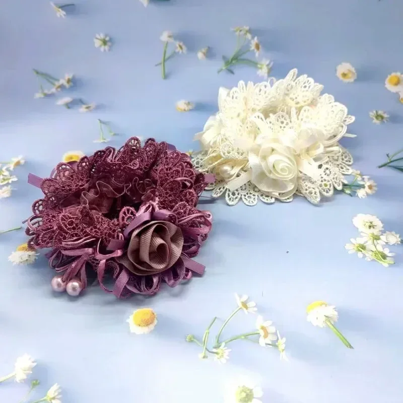 Flower Hairband Scrunchies  Резинки Для Волос Со Стразами  Rhomo  Pack   Hair Tie Para Cabello  스프링머리끈  Accesorios Mujer