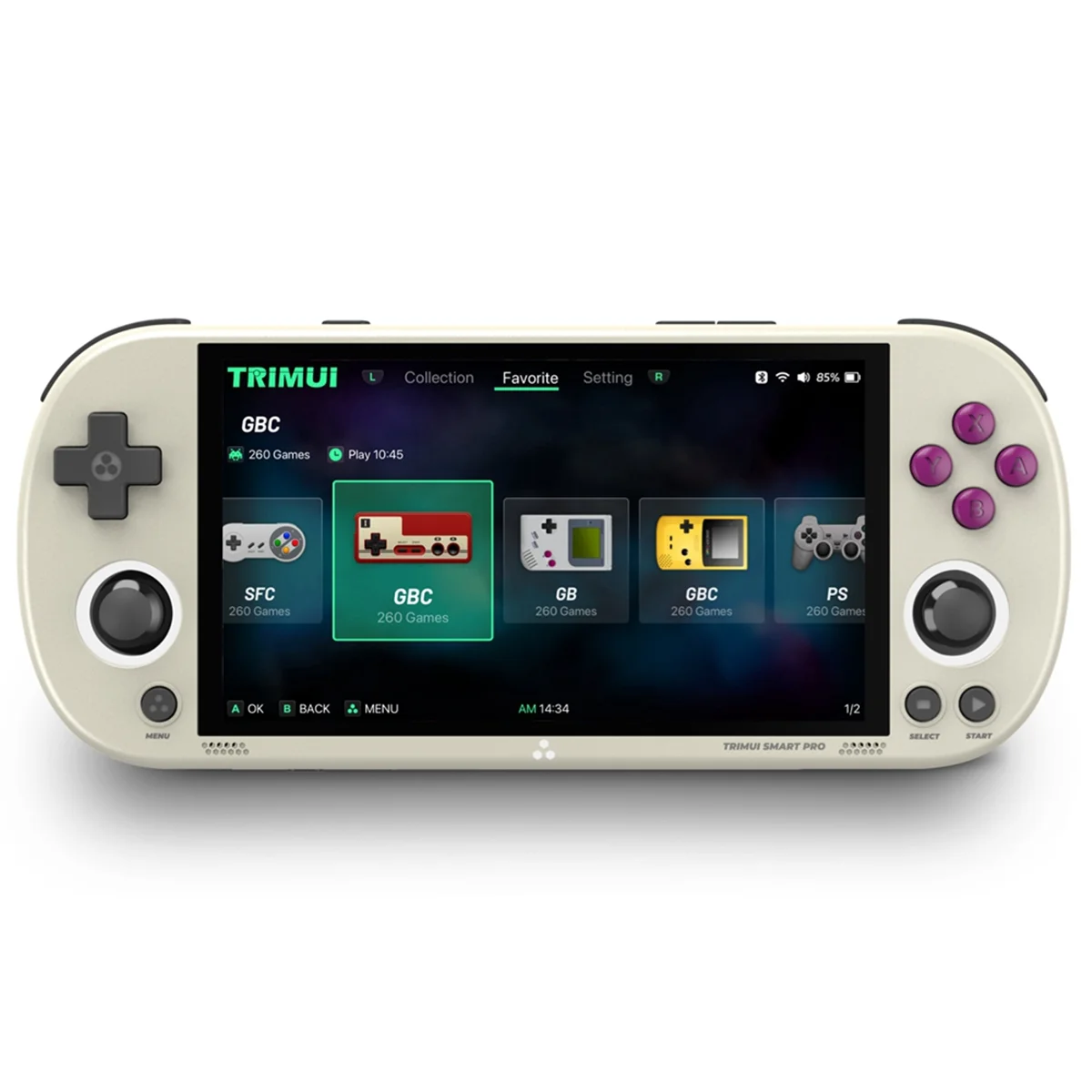 

Портативная игровая консоль TRIMUI Smart Pro с открытым исходным кодом, ретро аркадная игровая консоль HD 4,96 дюймовый IPS экран, система Linux (серый)