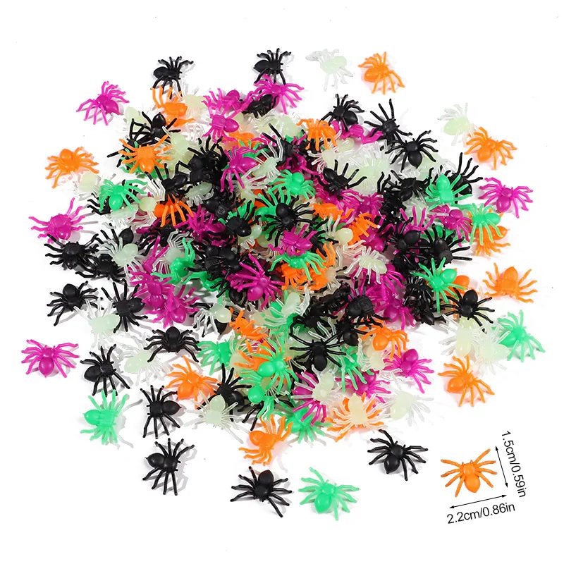 50-200Pcs Multicolor Mini Spiders For Halloween Party Spider Web Decoration Haunted House Home Table Horror Props Kid Tricky Toy