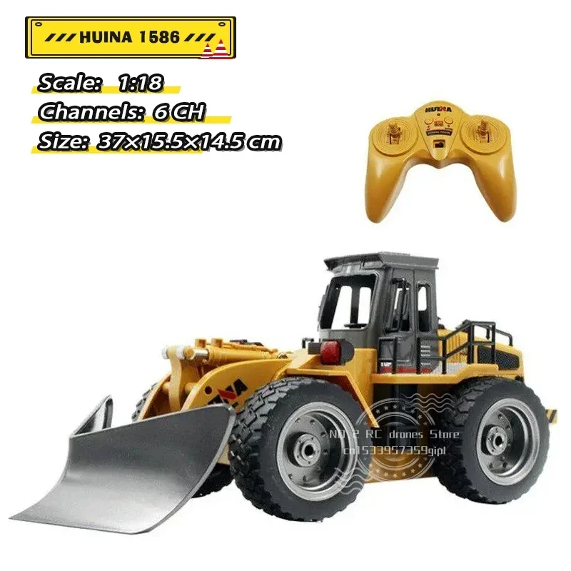 

Huina 586 Remote Control Snow Plough Engineering Vehicle 1:18 6Ch Alloy Casting Snow Plow Rc Children's Car Toys for Boys Gifts