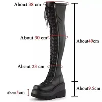 Wedges Long Boots for Women Autumn Winter Over-the-knee Boots Cosplay High Platform Women Boots New High Heel Gothic Botas Altas - Image 2