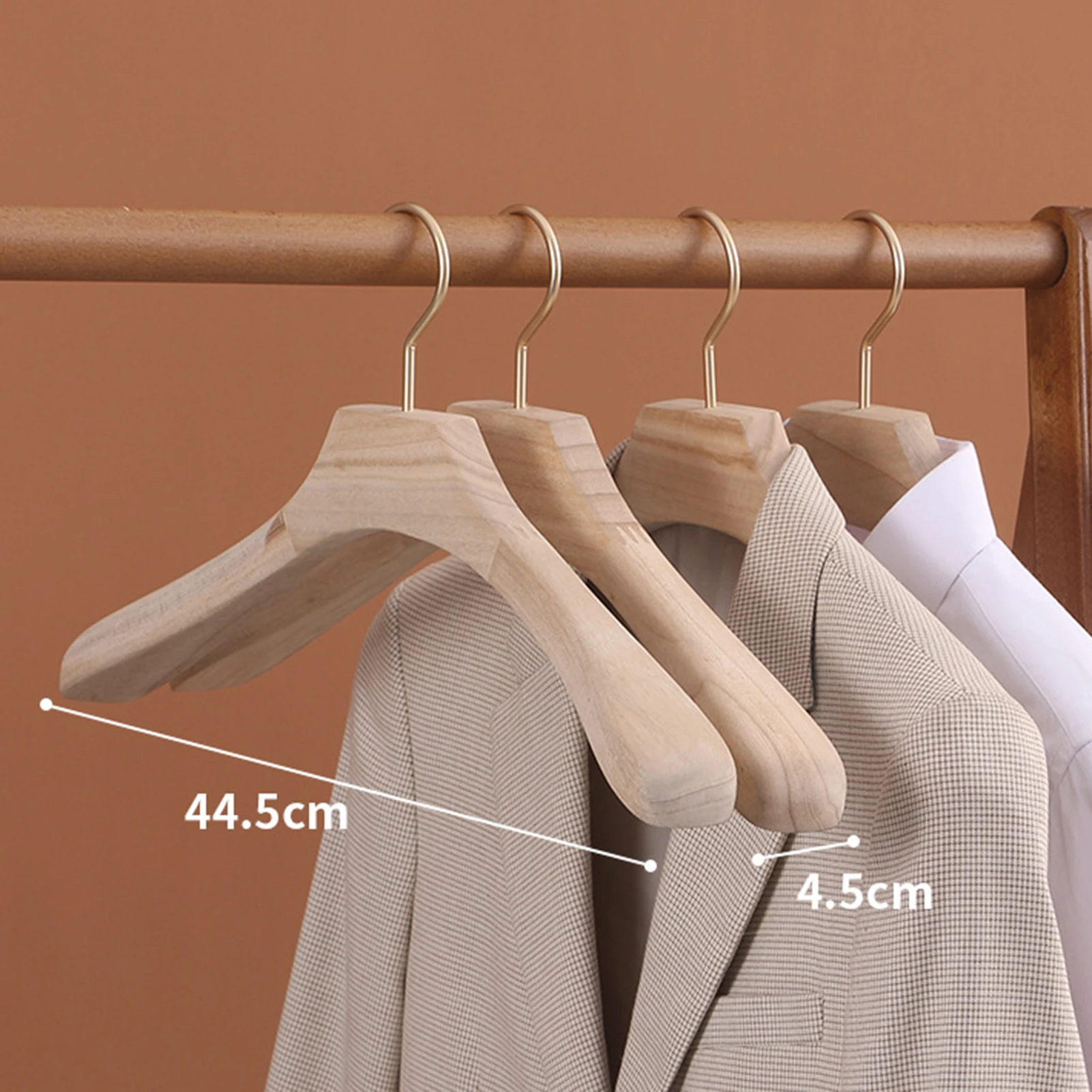 RSR Hangers OS1 Lot de 50 cintres en bois marron Sans barre RSR Hangers OS1 Lot de 50 cintres en bois marron Sans barre