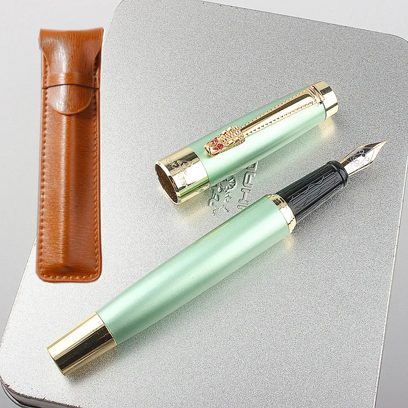 Classic Style Dragon Clip Metal Fountain Pen 0.5mm Nib Steel Ink Pens
