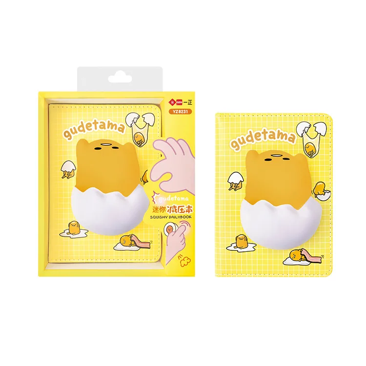 10pcs Sticky Coil Stickers For Journaling And 1pc Cartoon Gudetama  Waterproof Journaling Notebook (randomly Dispatch One Book)