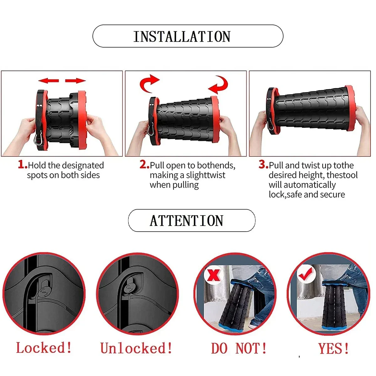 Folding Retractable Stool Travel Camping Stools Chair Portable Foldable Fishing Chair For Outdoor Camping Teles