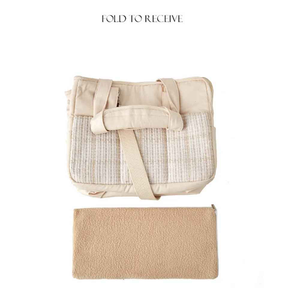 Outing Portable Cotton Canvas Cat Shoulder Bag Dog Bag Lightweight Breathable Mesh Pet Messenger Pocket&Mat Pet Supplie