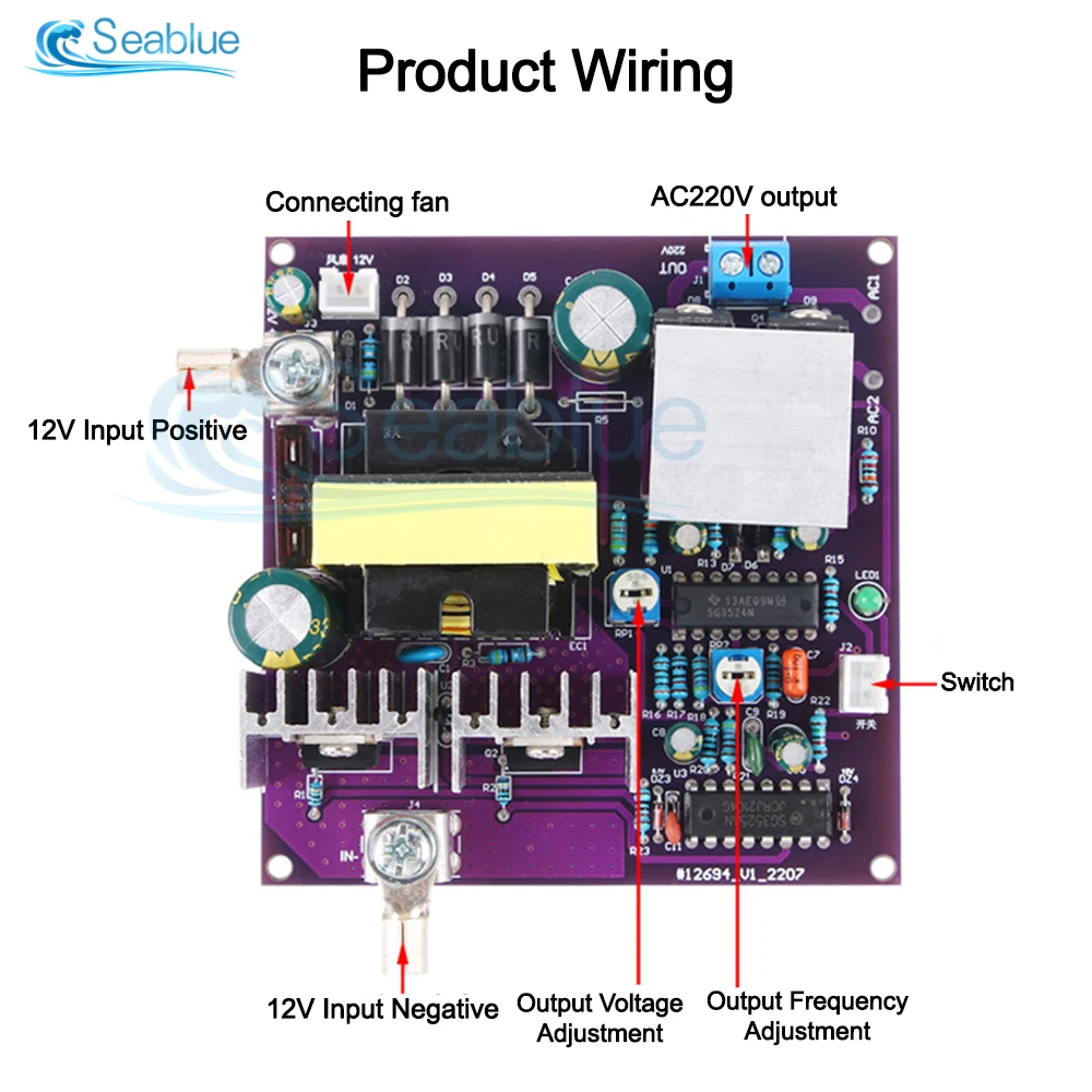 dc 12v para ac 220v inversor fonte 01