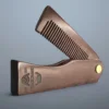 Gracemen Folding Comb Primium Natural Dark Sandalwood Wooden Foldable Beard Comb Small Size Men's Pocket Mustache Hair Comb
