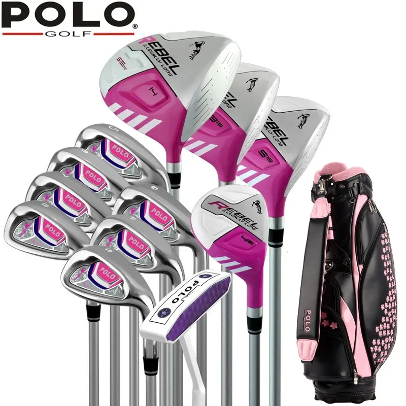 

POLO. Womens Female Ladies Golf Clubs Complete Golf Sets Women Golf Clubs Full Set Carbon Graphite Shaft with Bag