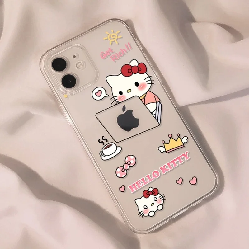 thumbnail image 1 of Sanrio Hello Kitty Case For iPhone 15 14 Plus 13 11 12 Pro Max Mini XS XR 7 8 Plus SE2 Shockproof Transparent POCHACCO Cover Y2K, 1 of 5