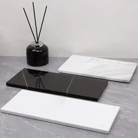 Modern Simplicity Natural Marble Flat Tray Circular Square Cosmetic Jewelry Storage Photography Props Display Ornaments 2