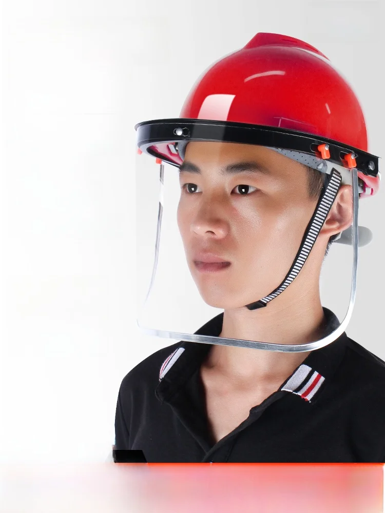 경량 방진 용접 안전 헬멧 풀 페이스 쉴드 연삭용 투명 산업용 보호 마스크 내유..