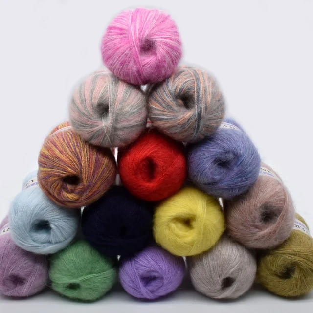 50g/ball Thin Kid Mohair Yarn For Knitting Crochet Baby Yarn for Knitting  Scarf Sweater 55% Mohair 25% Acrylic fibres 420m/459yd - AliExpress