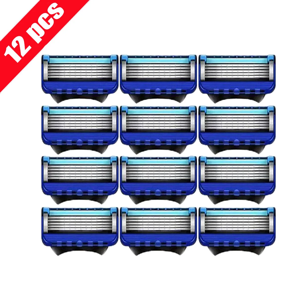 4-48PCS 남성용 수동 면도기 칼 홀더가없는 5 레이어 블레이드 스테인레스 스틸 면도날 피부 손상 없음 올드 스타일 면도기