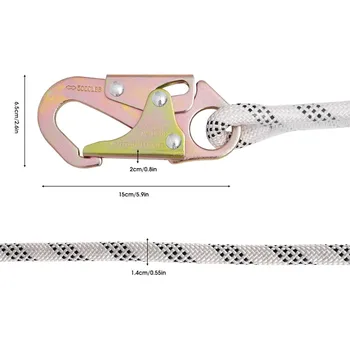 Vertical Lifeline Assembly 50ft Rope Harness Safety Lanyard Fall Protection Rope for Roofing Climbing Logging Inspections 5