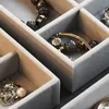 Velvet Acrylic Jewelry Organizer With 3 Drawers Stackable Display Storage Earrings Necklace Bracelets Box Holder Case For Women 4
