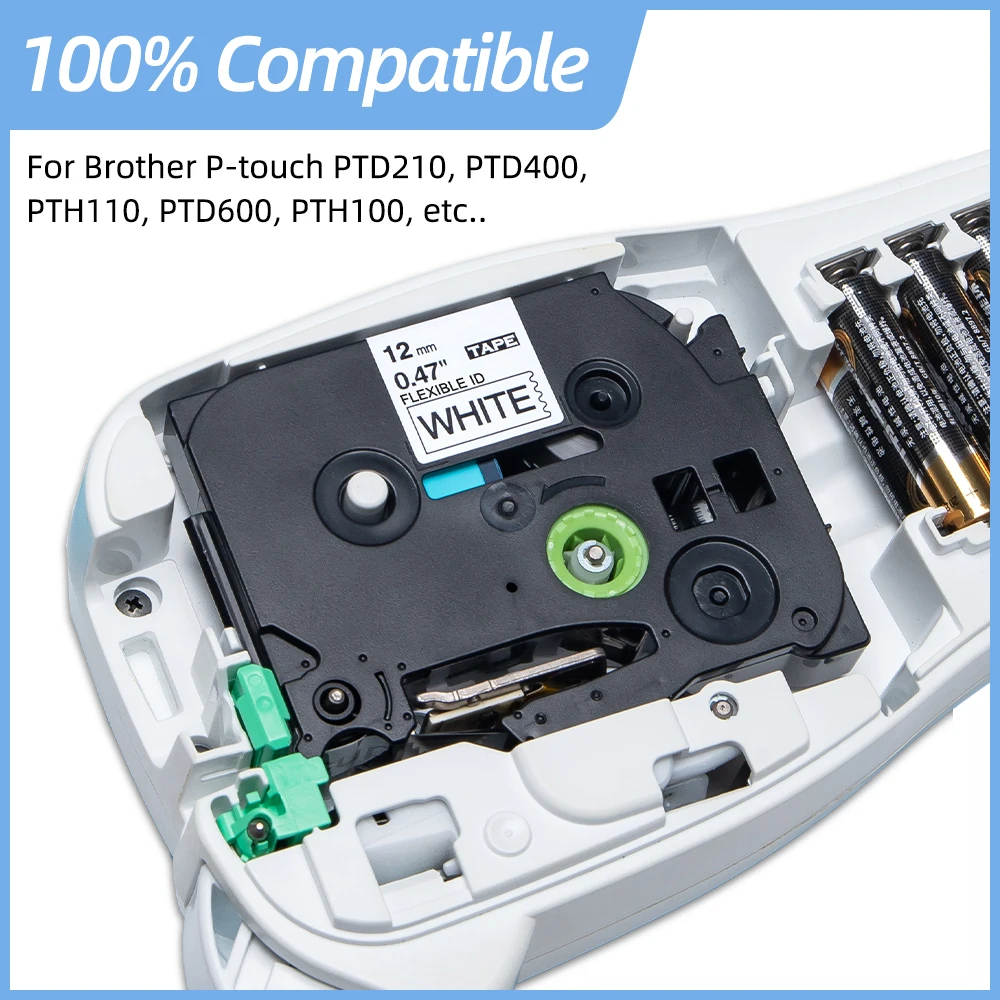 (まとめ) ブラザー ピータッチ TZeテープフレキシブルIDテープ 24mm 黄/黒文字 TZE-FX651 1個 まとめ）ブラザー ピータッチ TZeテープフレキシブルIDテープ 24mm 白