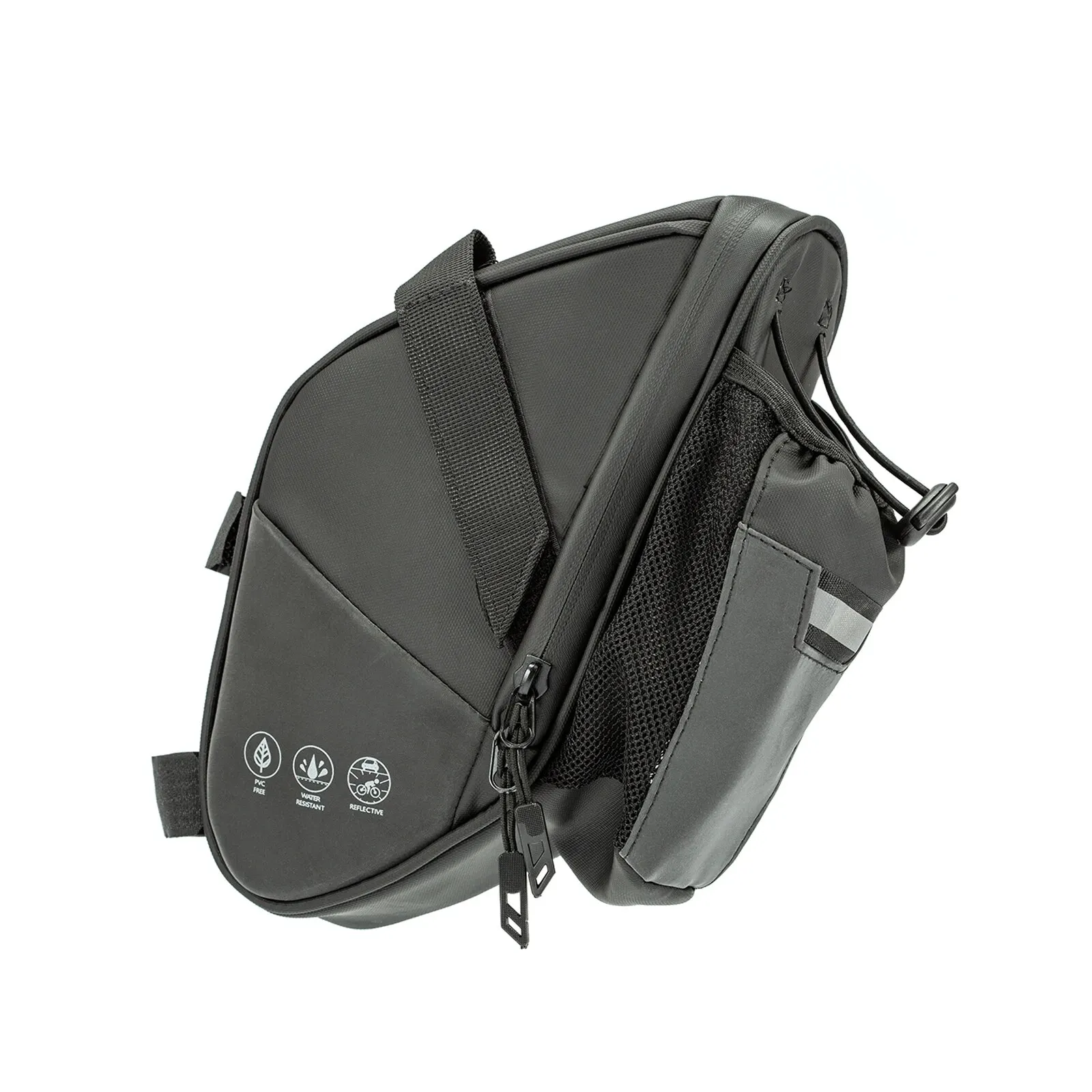 תיק אוכף אופניים עמיד למים תיק אחסון תחתון לאופניים עם כיס לבקבוק מים תיק רכיבה לאופני הרים MTB כביש 1.5 ליטר