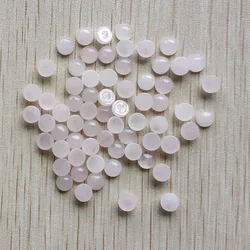 Wholesale 100pcs High - Quality 6mm Natural Stone Round Cabochon Beads for Jewelry Making Accessories (Rose quartz stone)