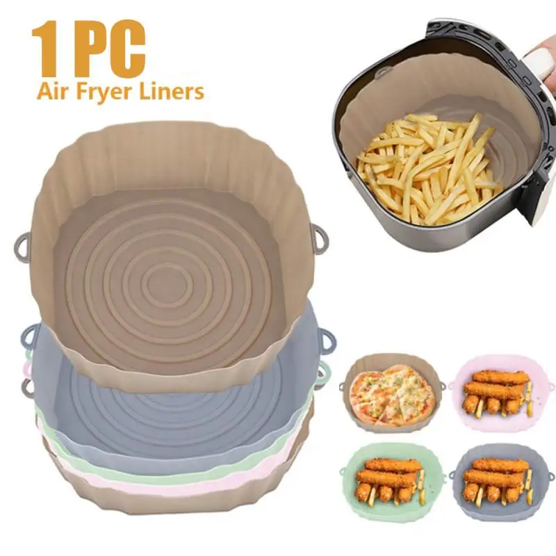 Square Replacemen Air Fryers Oven Baking Tray Fried Chicken Basket Mat Air  Fryer Silicone Pot Grill Pan Kitchen Accessories - AliExpress
