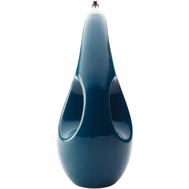 

Stoneware EVOO Olive Oil Bottle Dispenser with Spout, Marine Blue