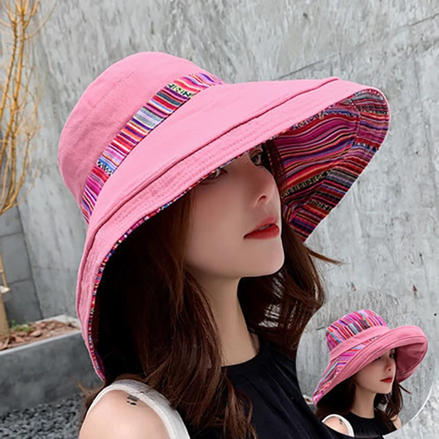 Retro Beach Hat For Women, Summer Sun Protection, Ethnic Style, Big Brim Hat For Outings, Sun Protection, Seaside Cool Hat 2