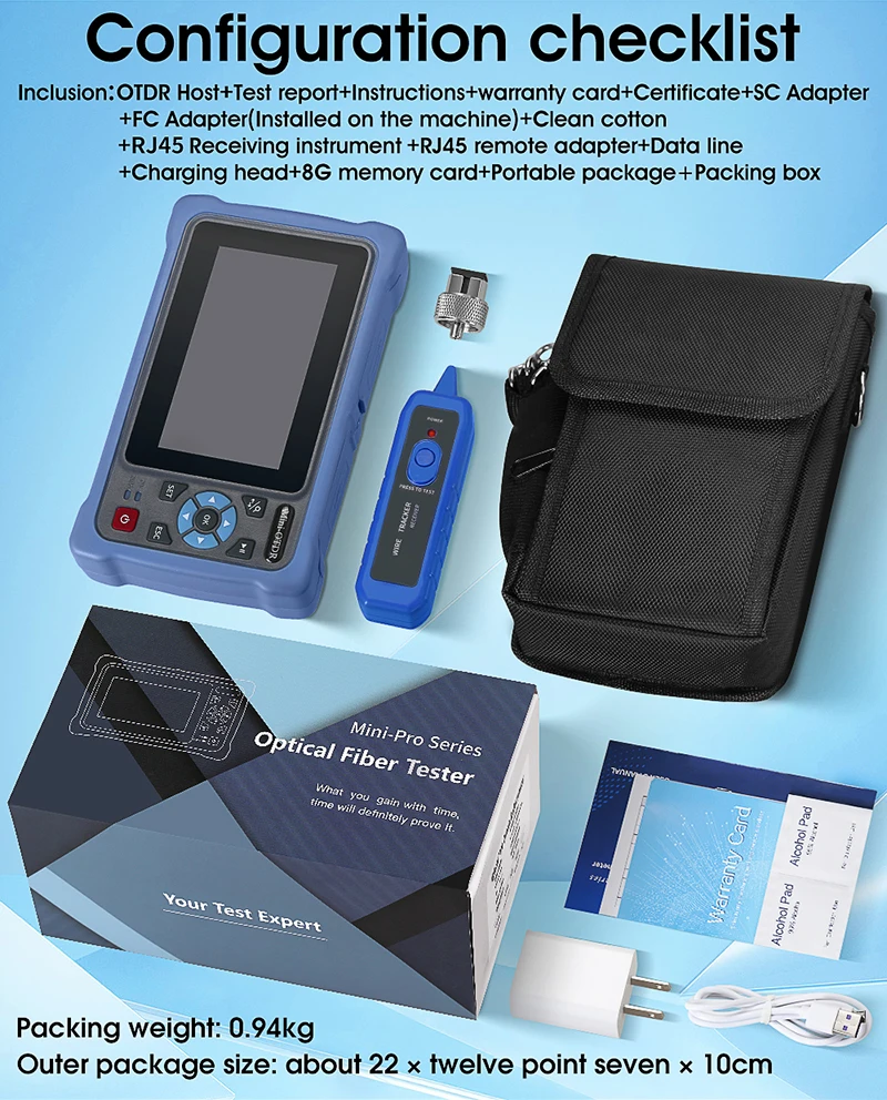 

OTDR 1310/1550nm 26/24dB Fiber Optic Reflectometer Touch Screen FTTH VFL OLS OPM Event Map Ethernet Cable Tester