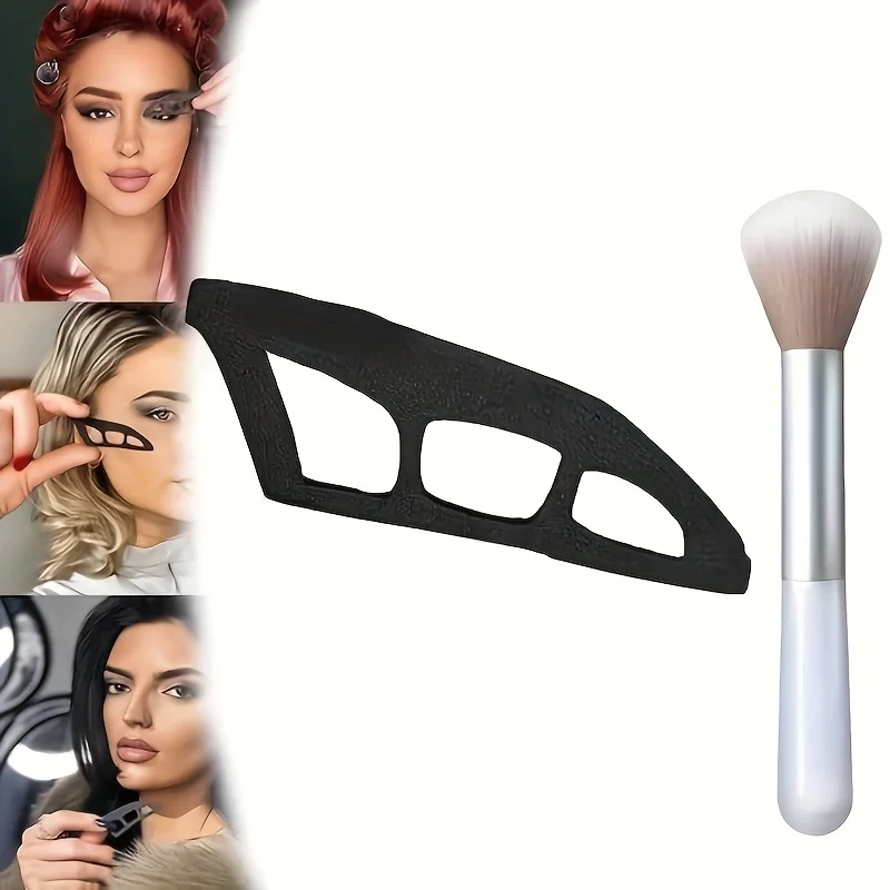 Hypoallergenic Oval Eyeshadow Stencil Tool for Beginners  with ABS Plastic Handle, Perfect for Smoky Eye Makeup Looks
