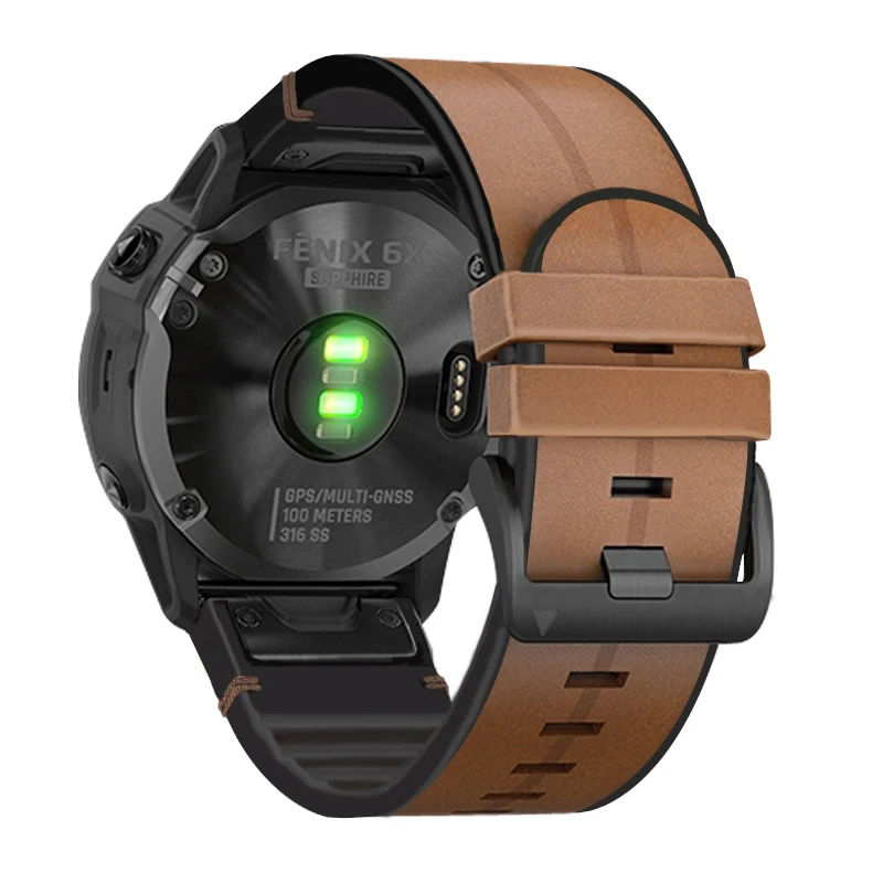 Premium QuickFit Leather Silicone Watch Strap - Versatile 22/26mm Band Bracelet