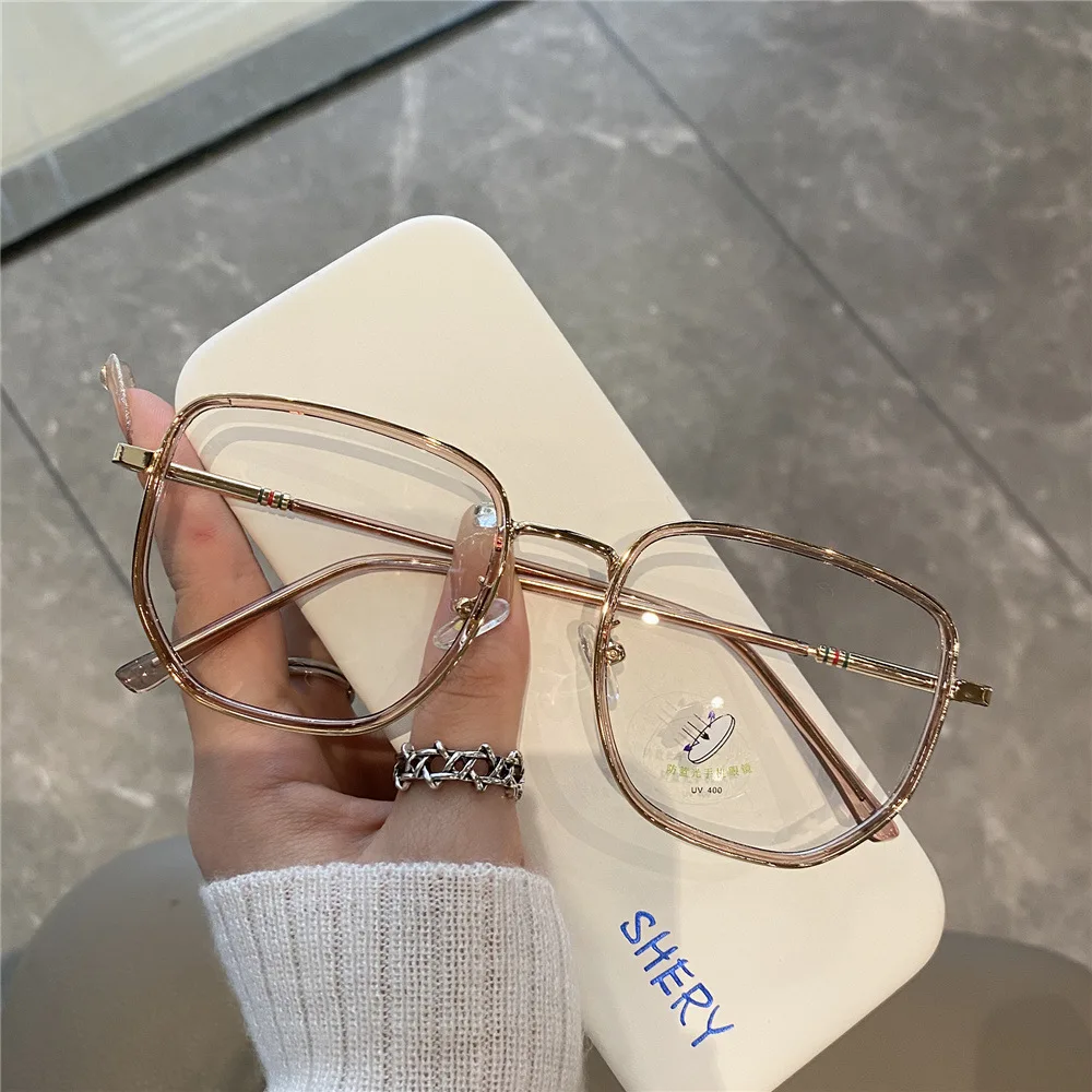 Computer Glasses Frame Transparent Women Men Anti Blue Light polygon Eyewear Blocking Glasses Optical Spectacle Eyeglass