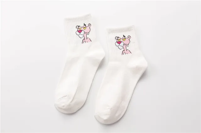 New Women's Socks Cartoon Cotton Casual Low Tube White Cute Student Style Woman Socks 3Pairs/Box 6