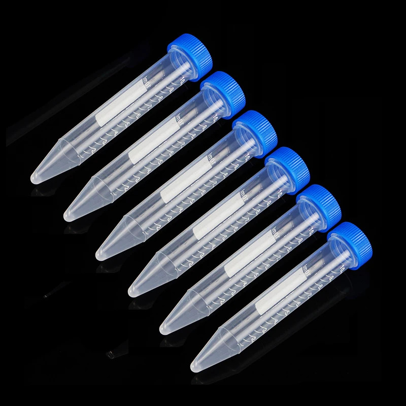 Multifunctional Plastic Bottle Transparent Tube Sample Storage Container Experimental Centrifuge Tube 10ml 10 / Pack