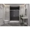 76" x 48" Frameless Shower Door in Brushed Nickel, Rhodes Water Repellent Glass Shower Door 6