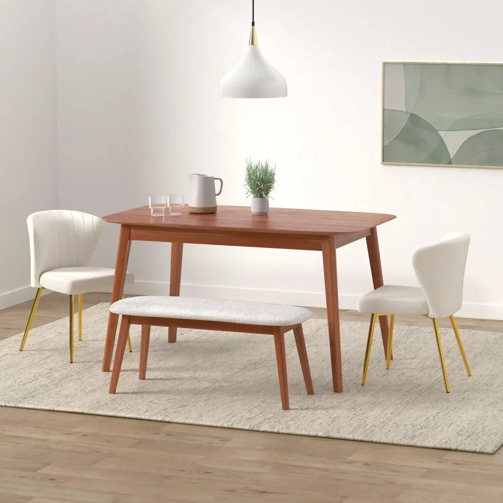 Velvet Dining Chairs Set of 4, Modern Upholstered Dining Chair with Golden Metal Legs, Dining Chairs for Kitchen, Living Room 6