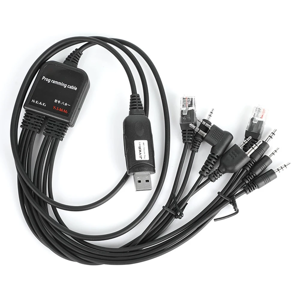 워키토키용 컴퓨터 USB 프로그래밍 케이블, 자동차 라디오, 내구성 워키토키 부품 액세서리, 8 in 1