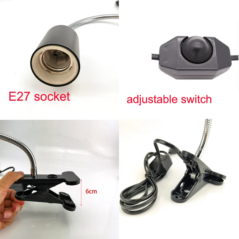 Infrared Pet Heating Lamp Ceramic 220V Light Bulb Brooder Chickens Reptile Lamps 50W 75W 100W 150W 200W Kit with Clip-on Holder
