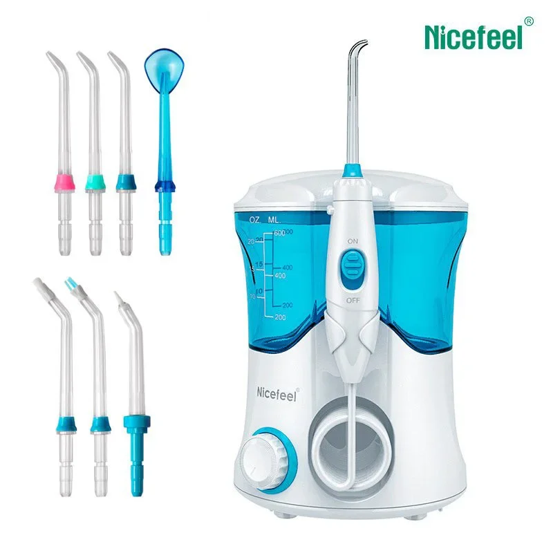 Description Picture 2 of itemNicefeel Ultrasonic Oral Irrigator Water Jet Flosser 600ML Water Tank Jet Tips Teeth Cleaner Dental Water Flosser 7 Nozzle