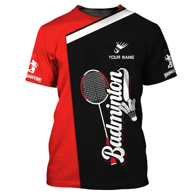 T-shirt sportiva da badminton Abbigliamento da uomo Cool Novel Stampa 3D Sport T-shirt a maniche corte ad asciugatura rapida T-shirt personalizzata per palestra estiva - immagine 4