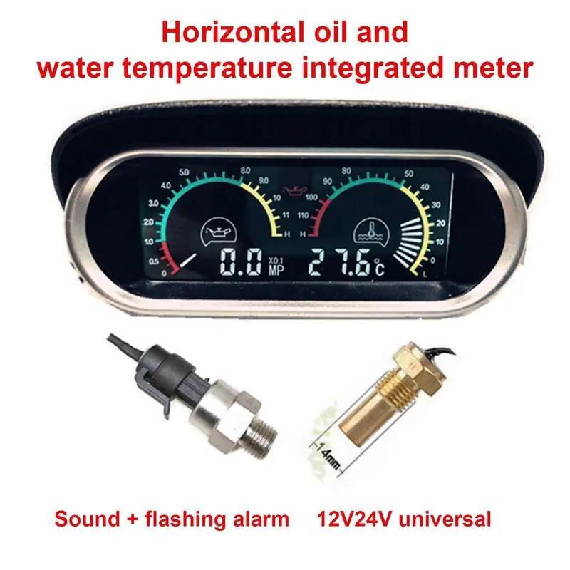 Water Temp Voltmeter Gauge Car Digital Horizontal Temperature Sensor