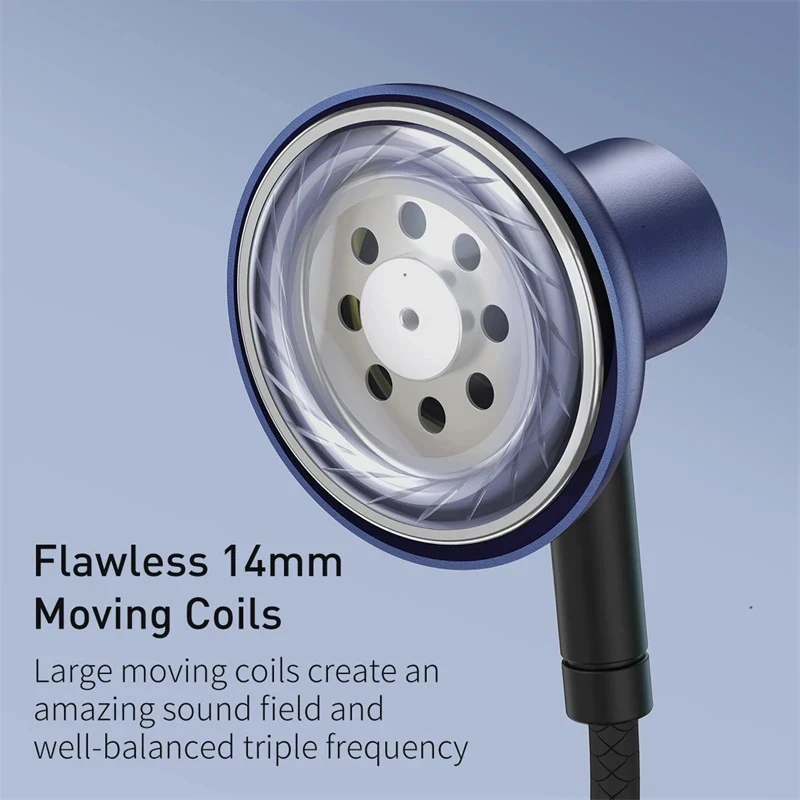 Fone de Ouvido Intra-auricular Estéreo Intra-auricular 35 mm Fio com Microfone para Iphone 6s Xiaomi Samsung Baseus-h19 - Image 3