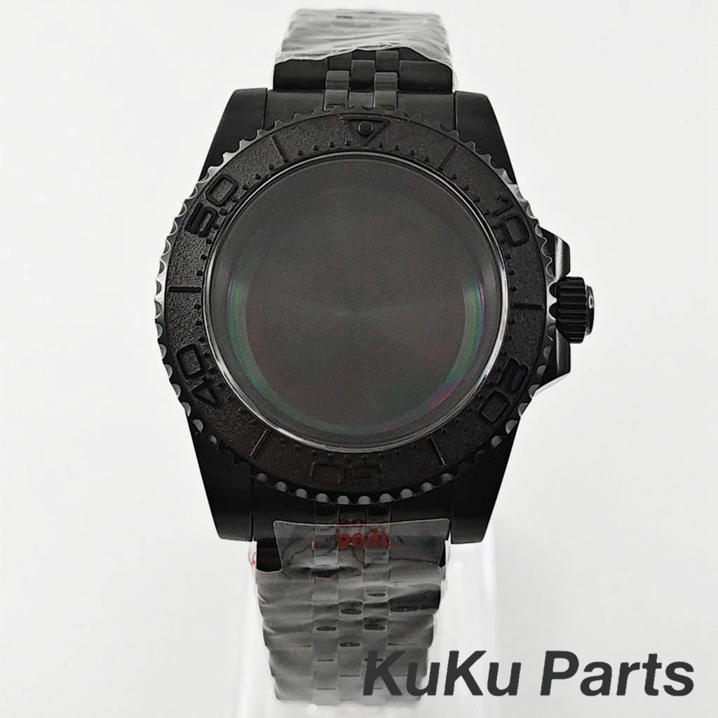 Black Purple GMT Bezel Watch Case with PVD Black Jubilee Bracelet and Sapphire Crystal