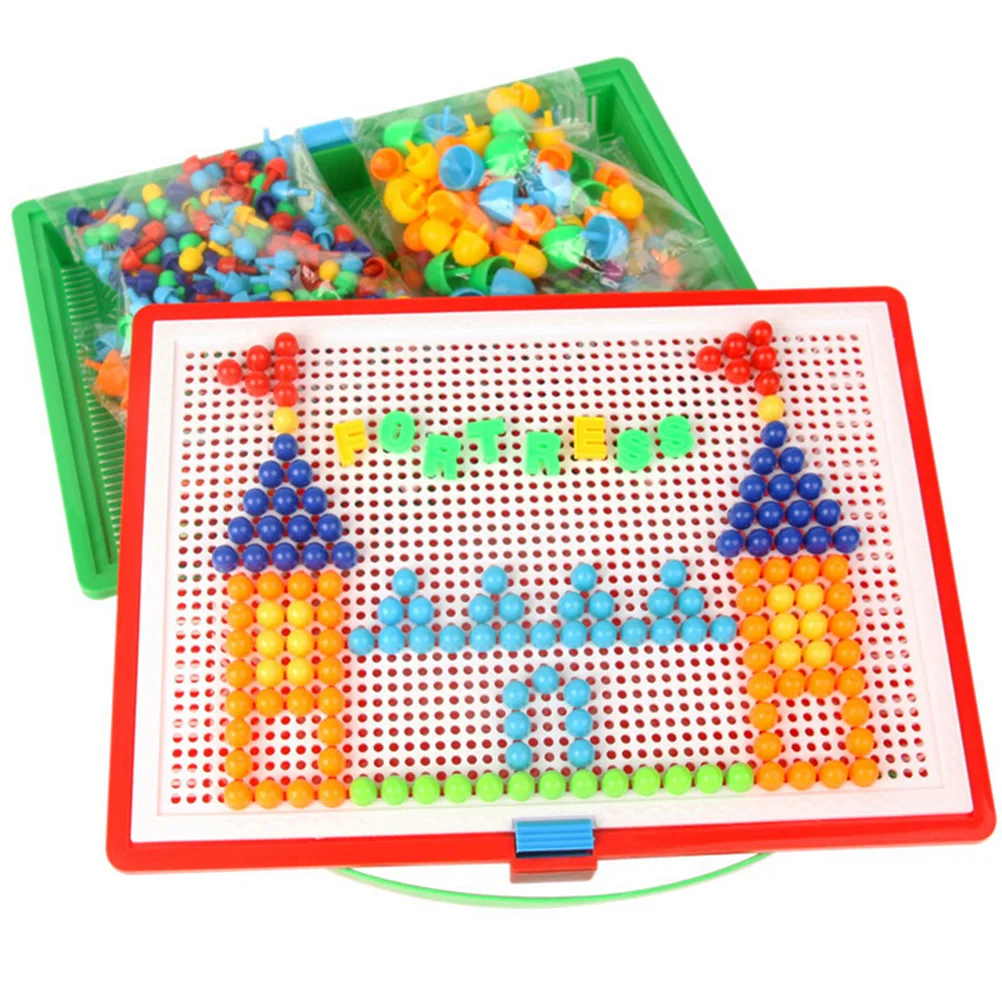 

Toyvian Mushroom Toy Toddlers Education Cretive Jigsaw Pegboard Mosaic Nail Board 3D