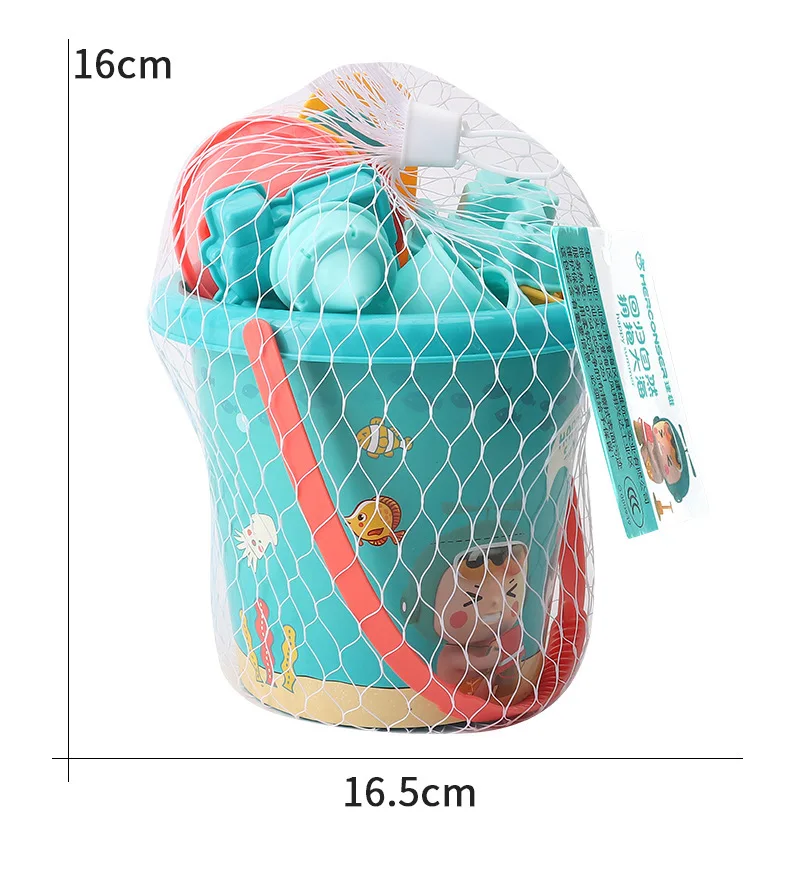 18pcs Summer Children's Beach Toy Set Tools for Parent Child Outdoor Beach Sand Play Water Bucket Shovel Tools 4