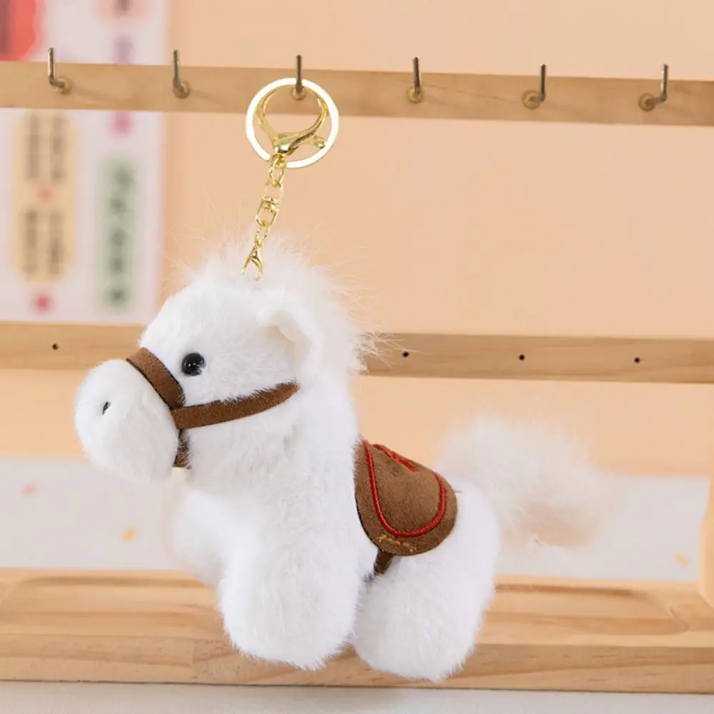 Cute Mini Horse Pendant Lifelike Kawaii Year of The Horse Plush Toy 13cm Year of Horse Plush Horse Doll Pendant Birthday Gift